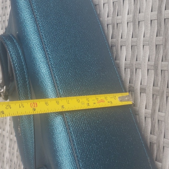 ❤COACH Metallic Teal Crossbody Bag EUC - Picture 6 of 12